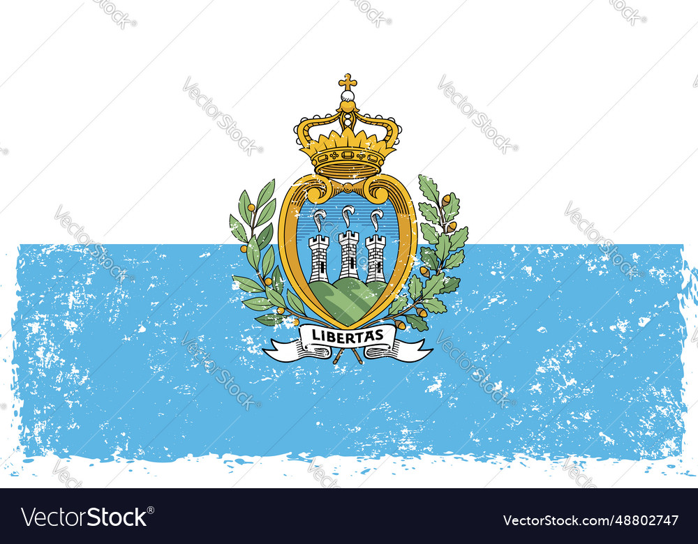 San marino flag grunge distressed style