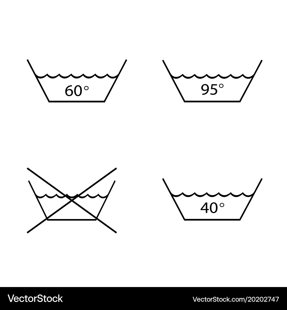 Warning mark care for washing and boil textile Vector Image