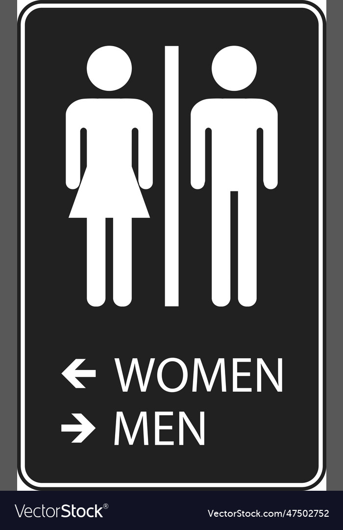 Bathroom directional sign women left men right Vector Image