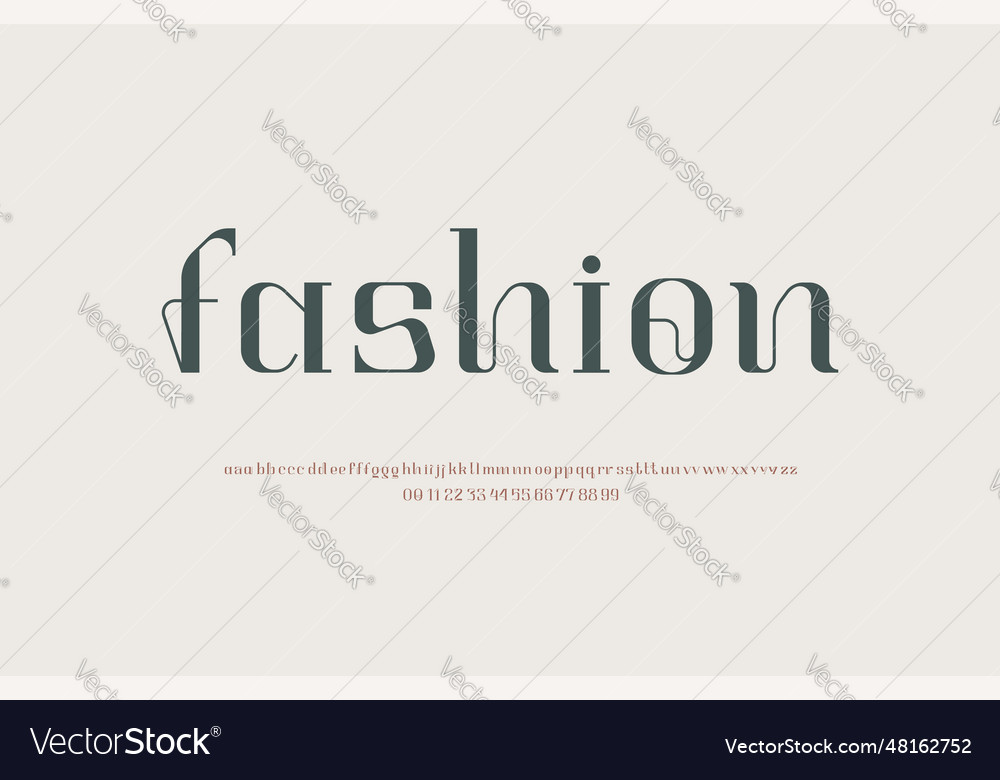 Elegant beautiful alphabet lowercase serif font Vector Image