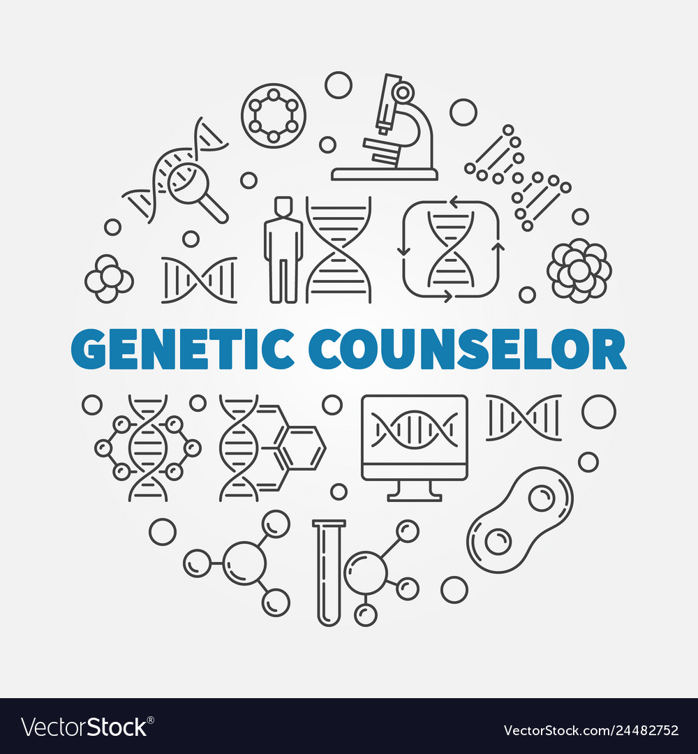 Genetic counselor round Royalty Free Vector Image