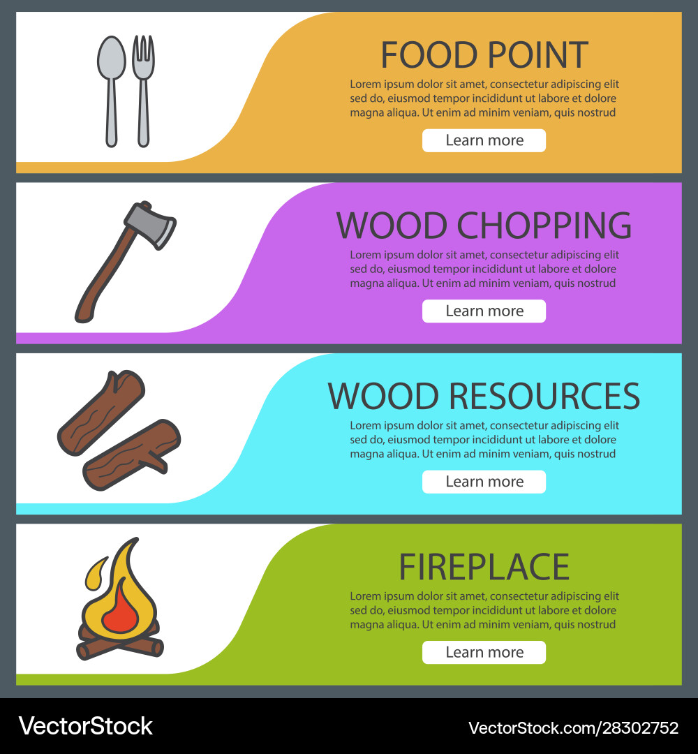 Picnic Banner Templates Set Royalty Free Vector Image
