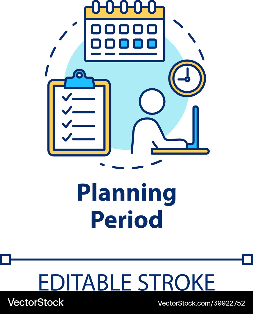 Planning period concept icon selfbuilding Vector Image