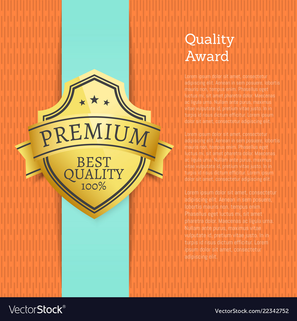 Quality award premium best guarantee golden label