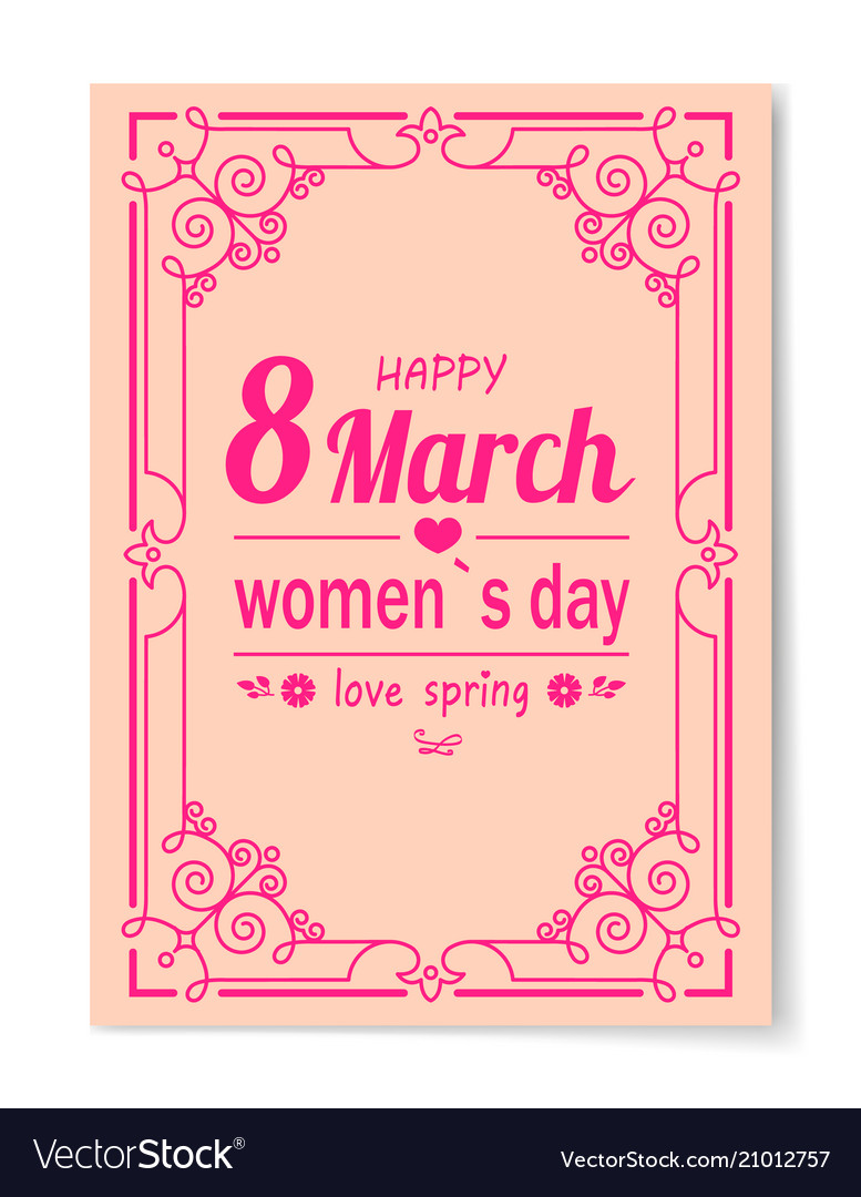 8 march womens day best wish postcard swirly frame