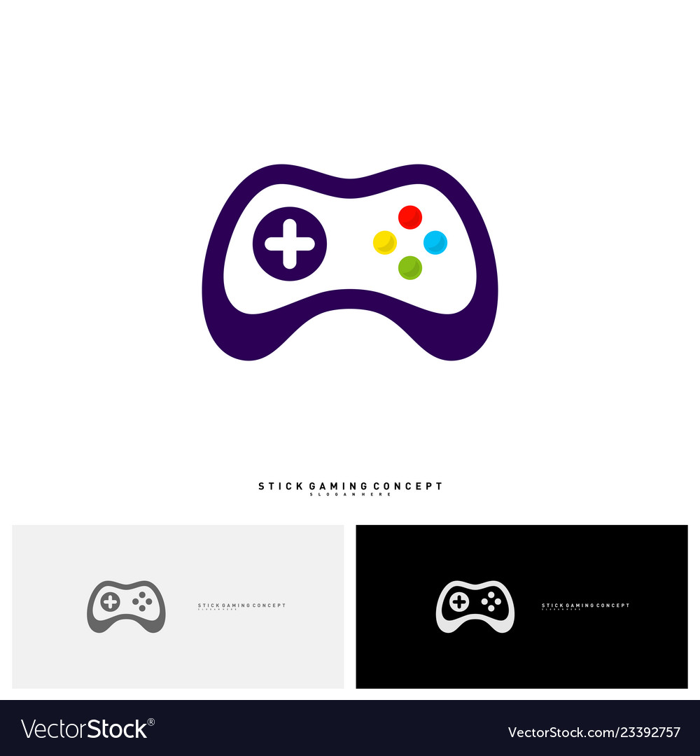 Joystick game logo concept template design game Vector Image