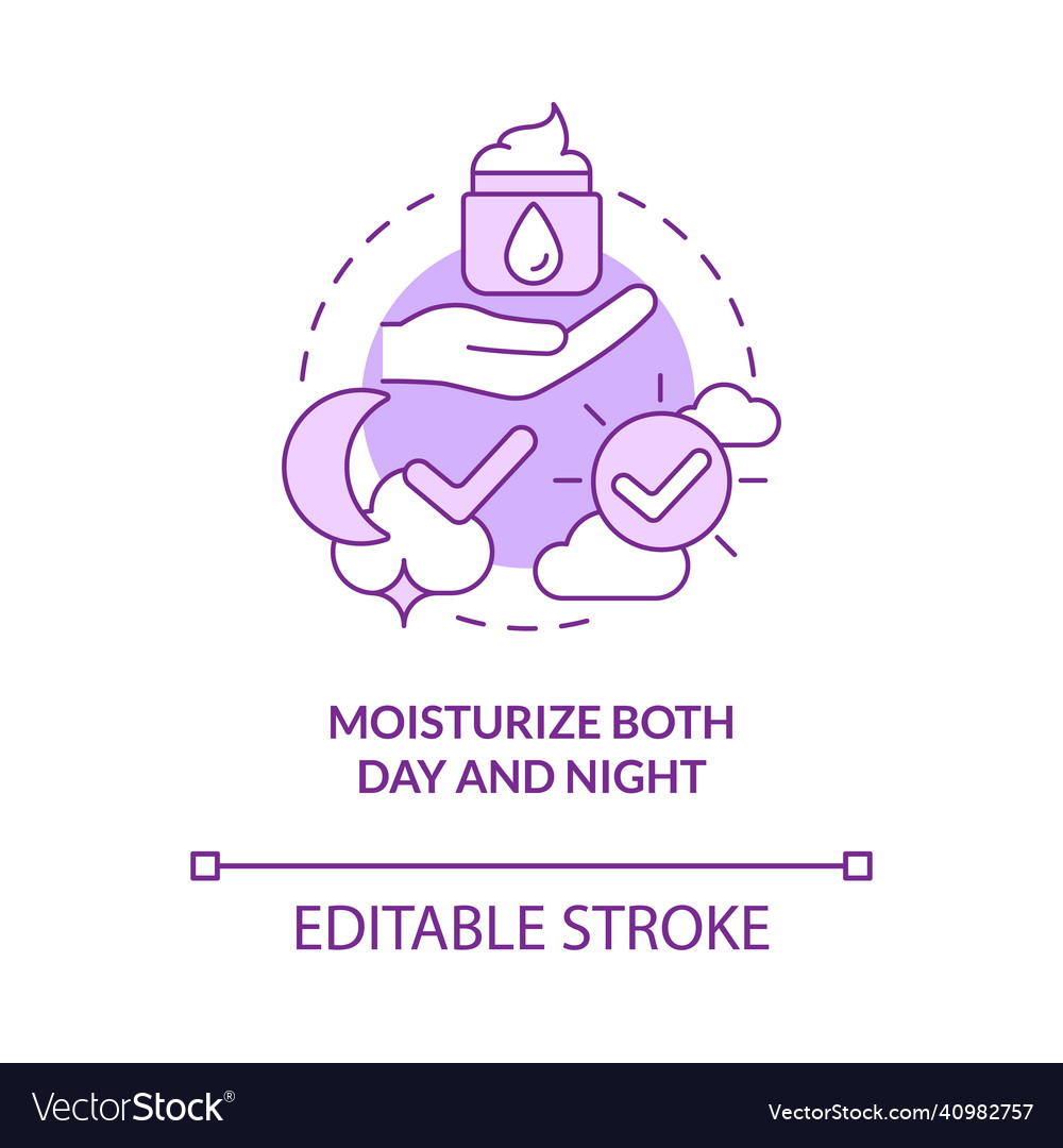 Moisturize sowohl Tag und Nacht lila Konzept-Ikone