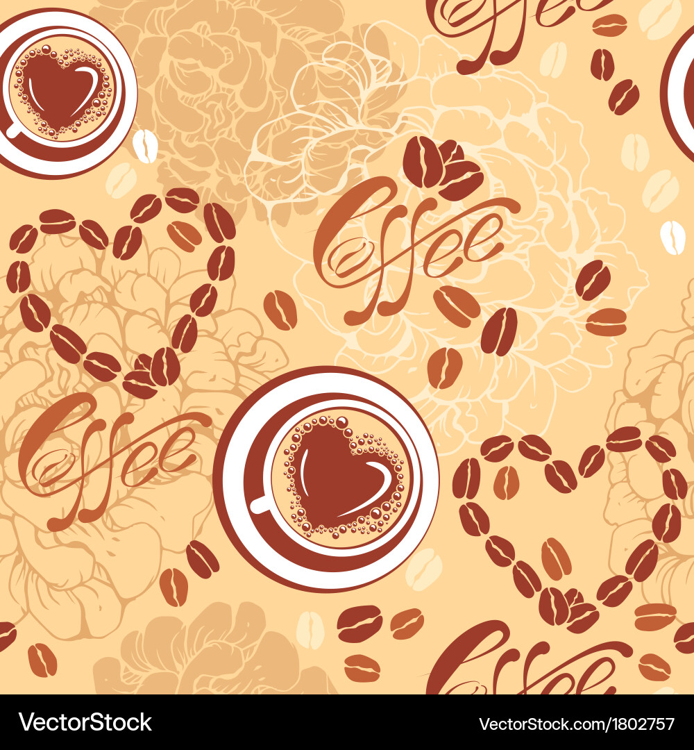 Seamless pattern with coffee cups Royalty Free Vector Image