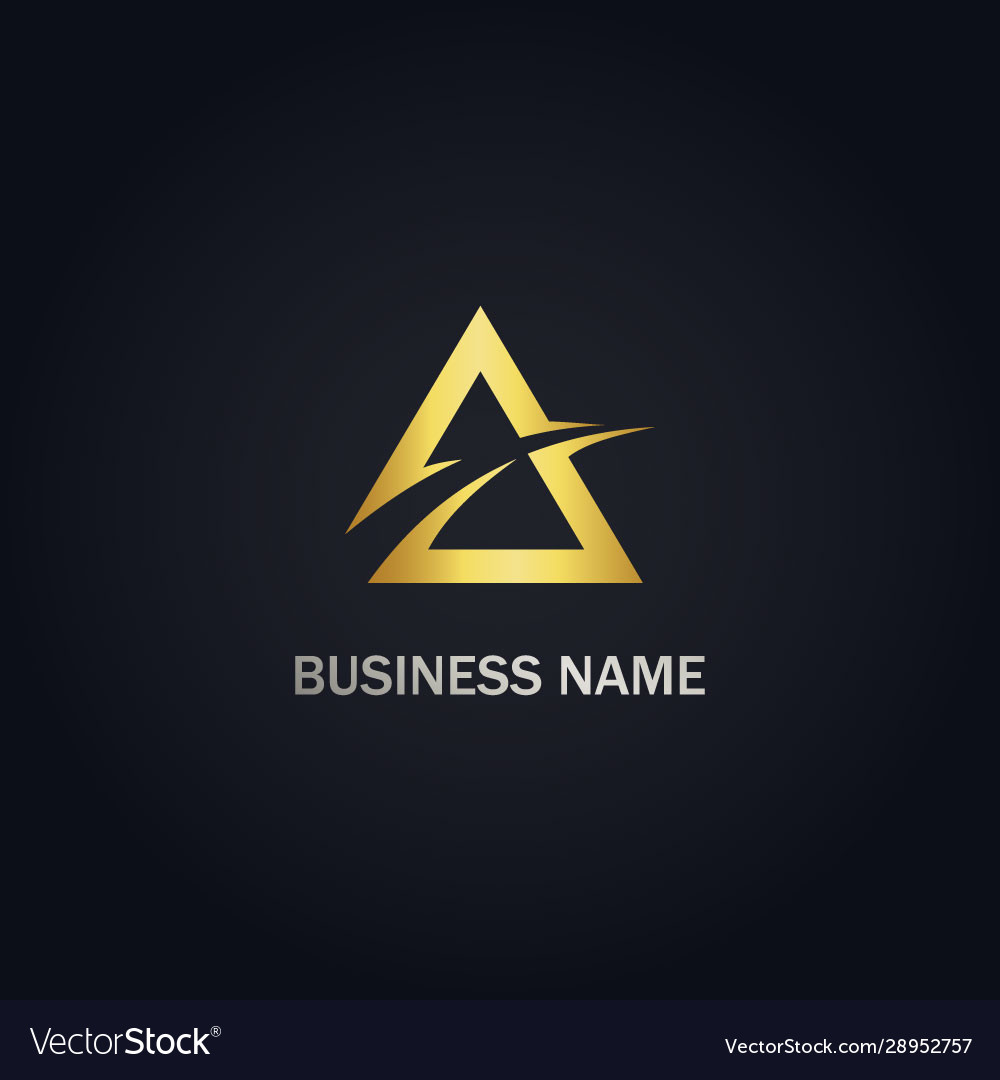 Triangle abstract company gold logo Royalty Free Vector