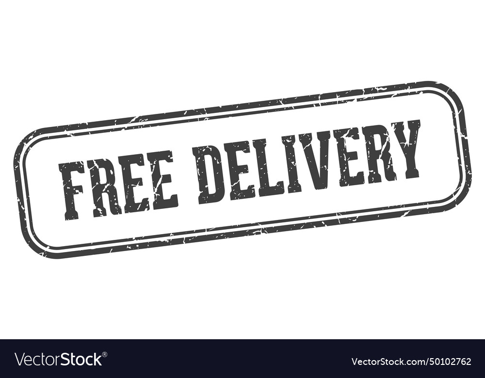 Free delivery stamp free delivery rectangular Vector Image