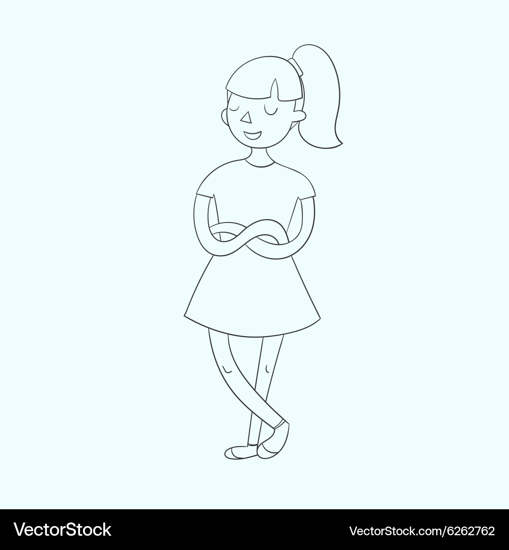 Girl black and white Royalty Free Vector Image