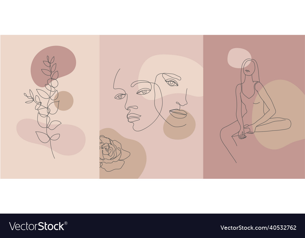 Minimalist style portrait continuous line Vector Image