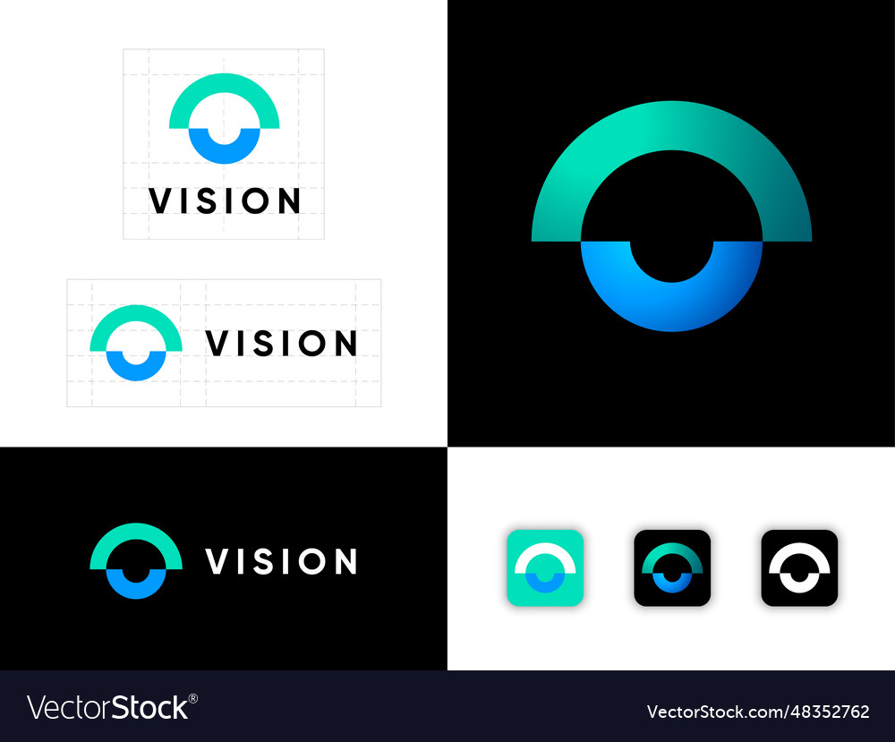 Vision logo eyes clinic ophthalmology emblem Vector Image