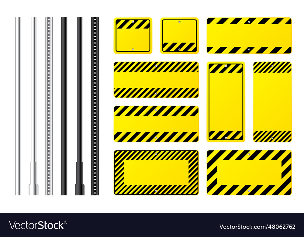 Warning danger signs attention banners Royalty Free Vector