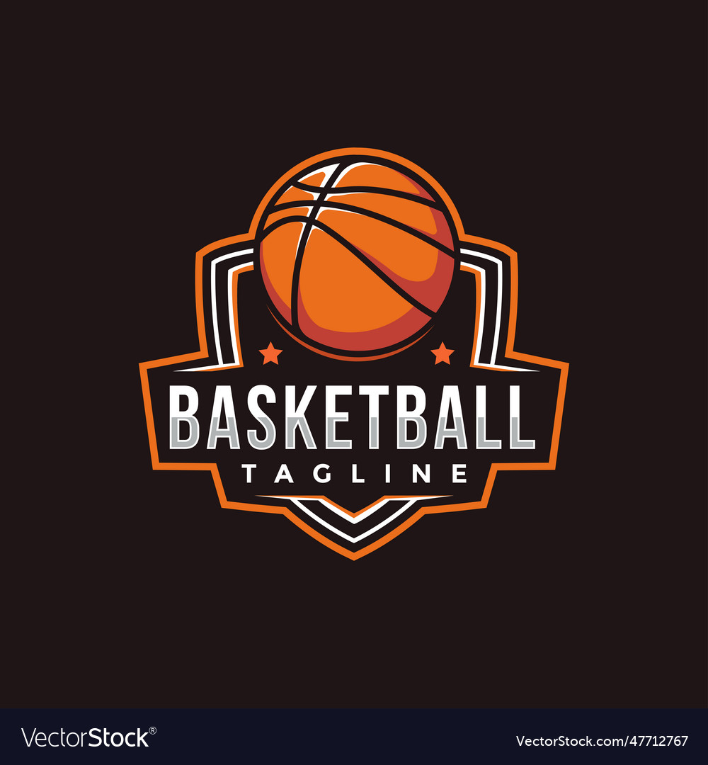 Badge emblem patch basketball logo team club Vector Image