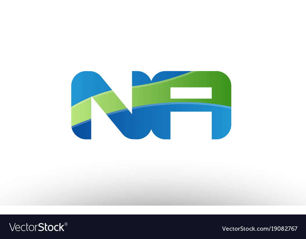 Blue green na n a alphabet letter logo Royalty Free Vector