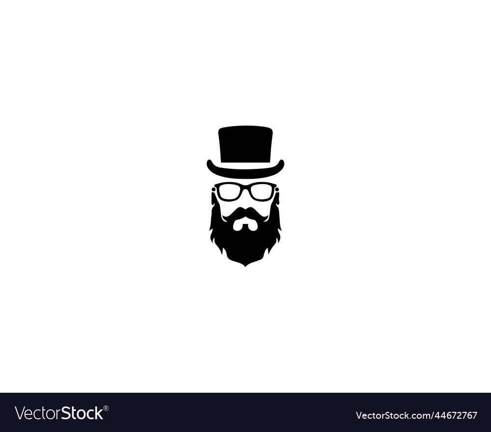 Cool man with beard mustache and sunglasses logo Vector Image