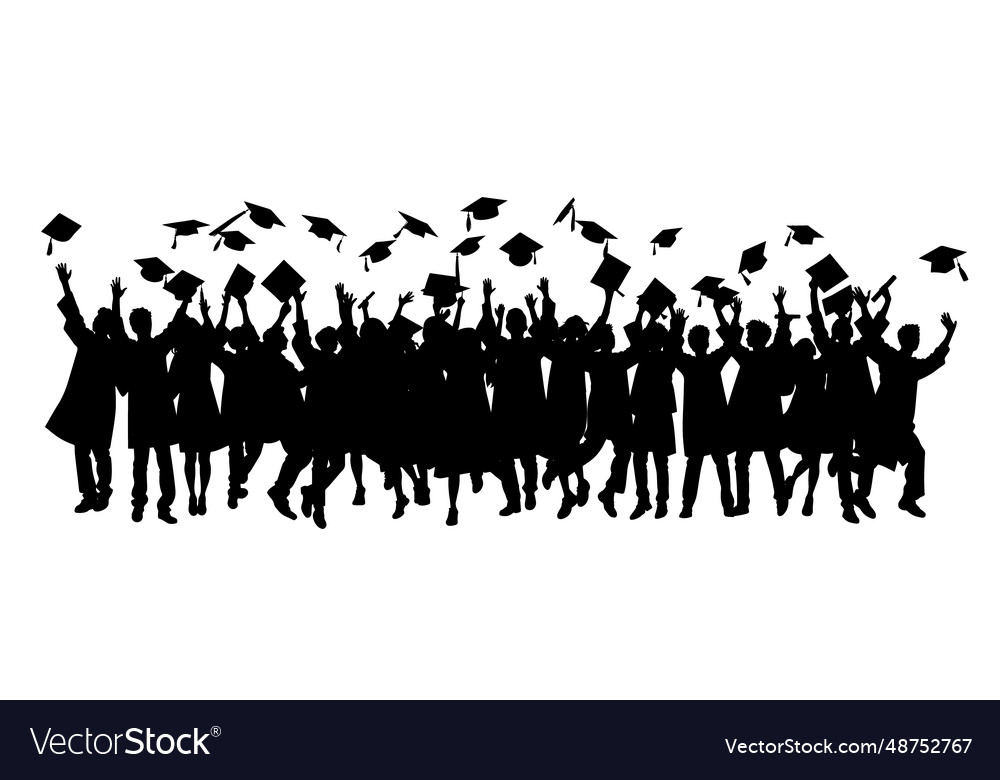 Crowd of graduates in mantles graduated student Vector Image