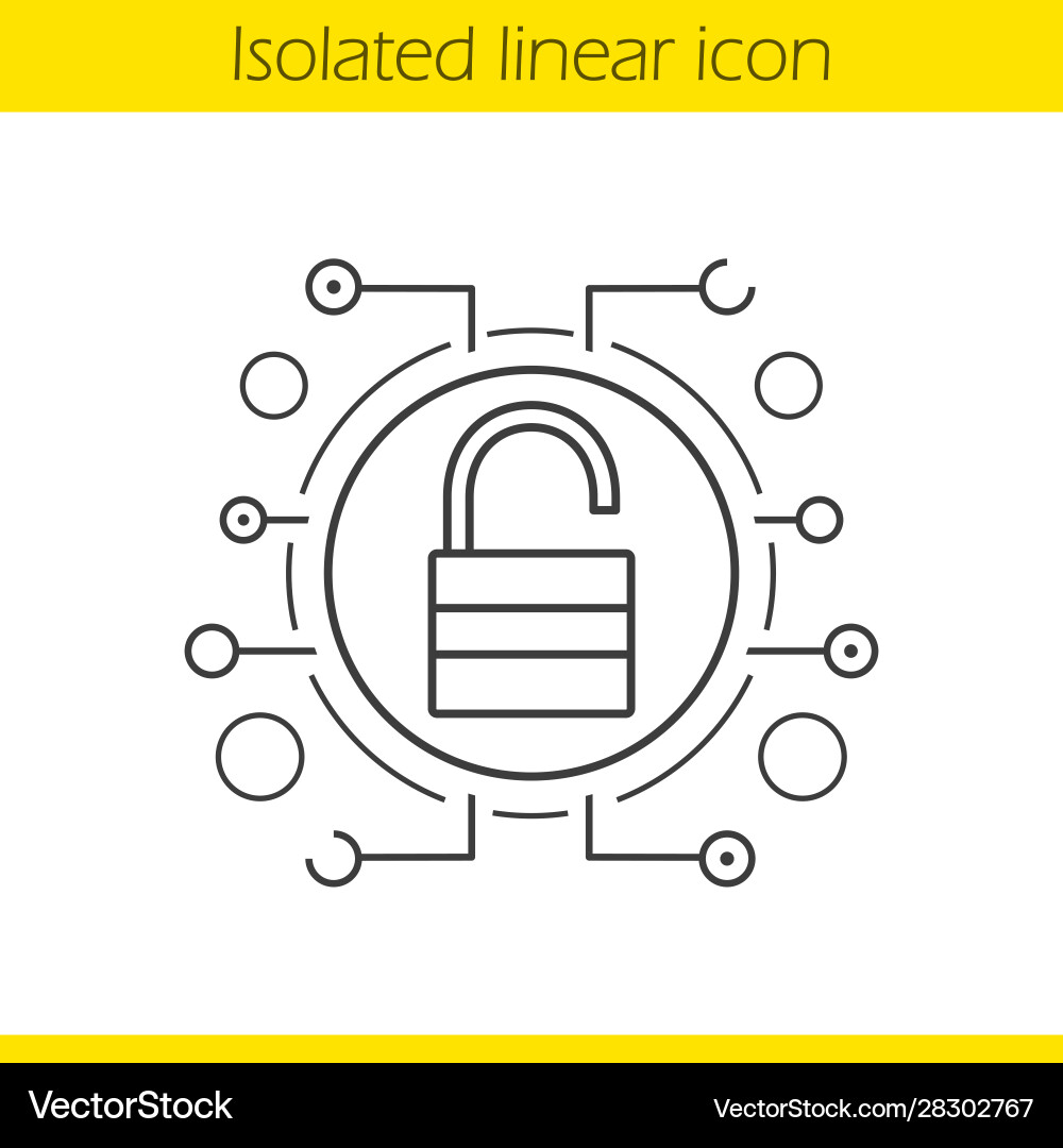 Cyber security linear icon Royalty Free Vector Image