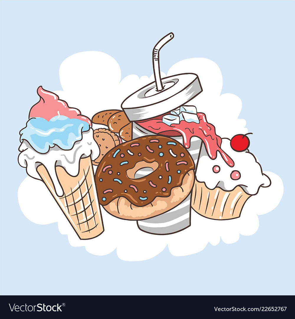 Desert food in one Royalty Free Vector Image Biology Diagrams