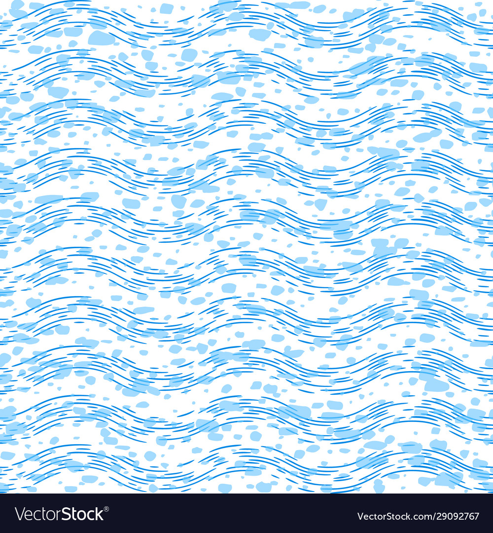 Hand drawn waves seamless pattern