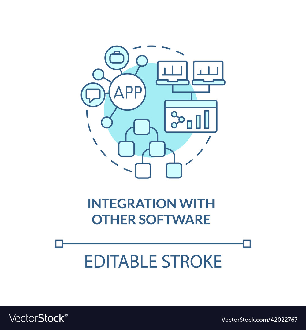 Integration with other software turquoise concept Vector Image