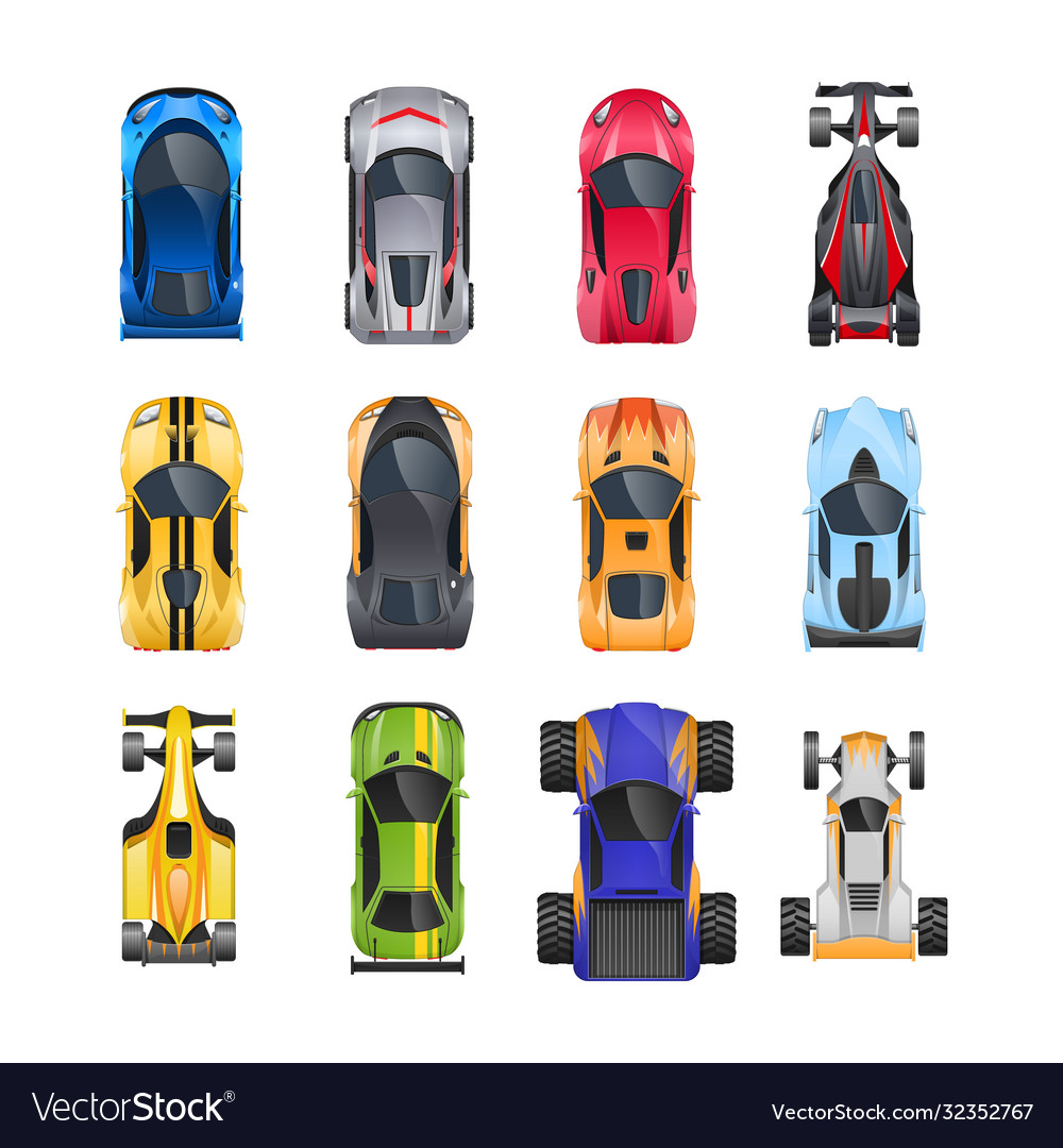 Set different sports cars colors