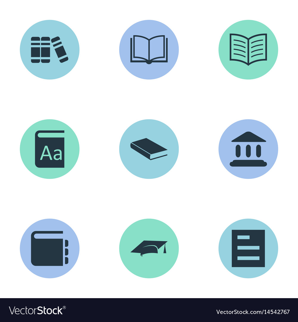 Set of simple reading icons