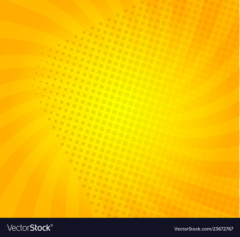 Sunburst On Yellow Background With Dots Royalty Free Vector