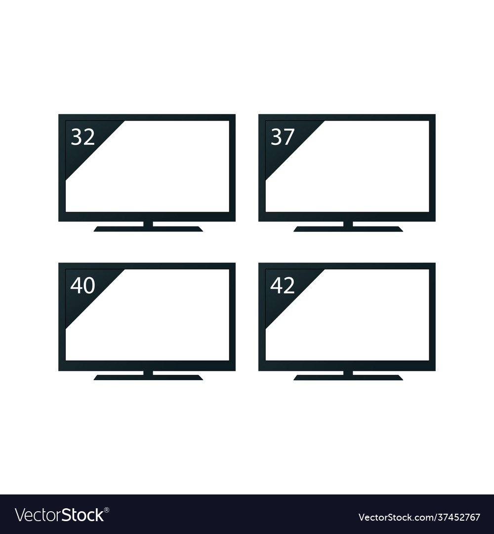 Tv set icon set size on white background Vector Image