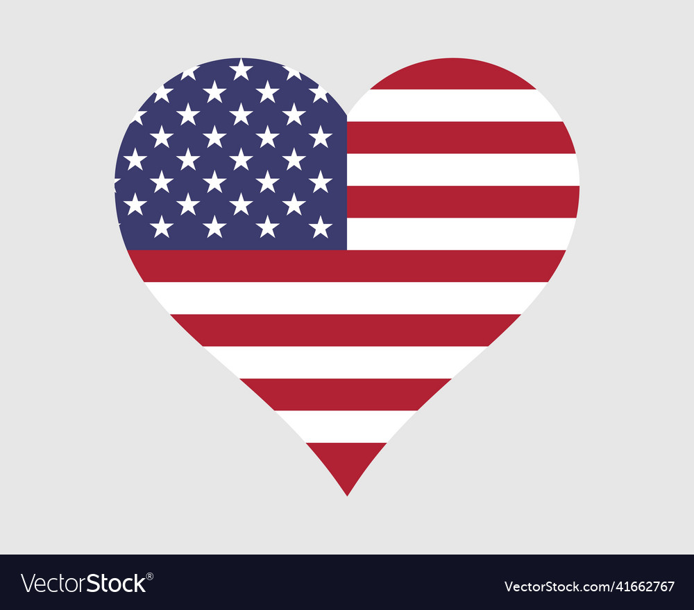 Usa us united states heart love american flag icon vector image Usa us united states heart love american flag icon