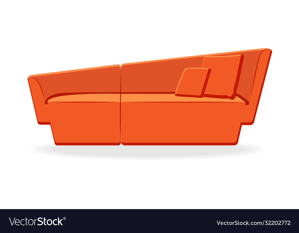 Elegant couch isolated comfortable orange