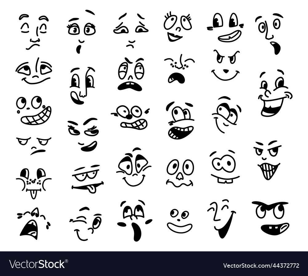 Eye face cartoon emoticon and emoji Royalty Free Vector