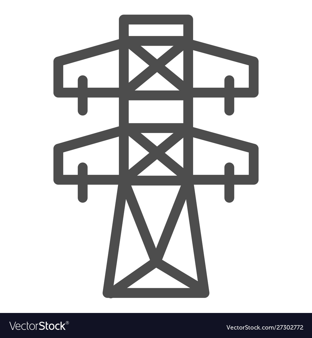 High voltage line line icon electric tower Vector Image