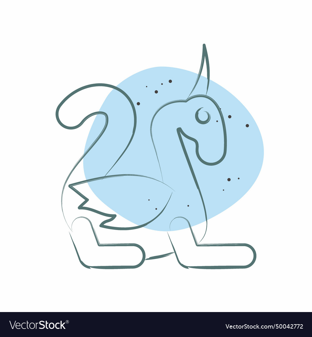 Icon dragon related to medieval symbol color spot Vector Image