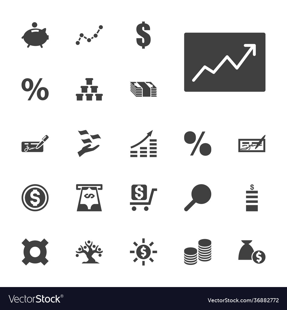 Investment icons Royalty Free Vector Image - VectorStock