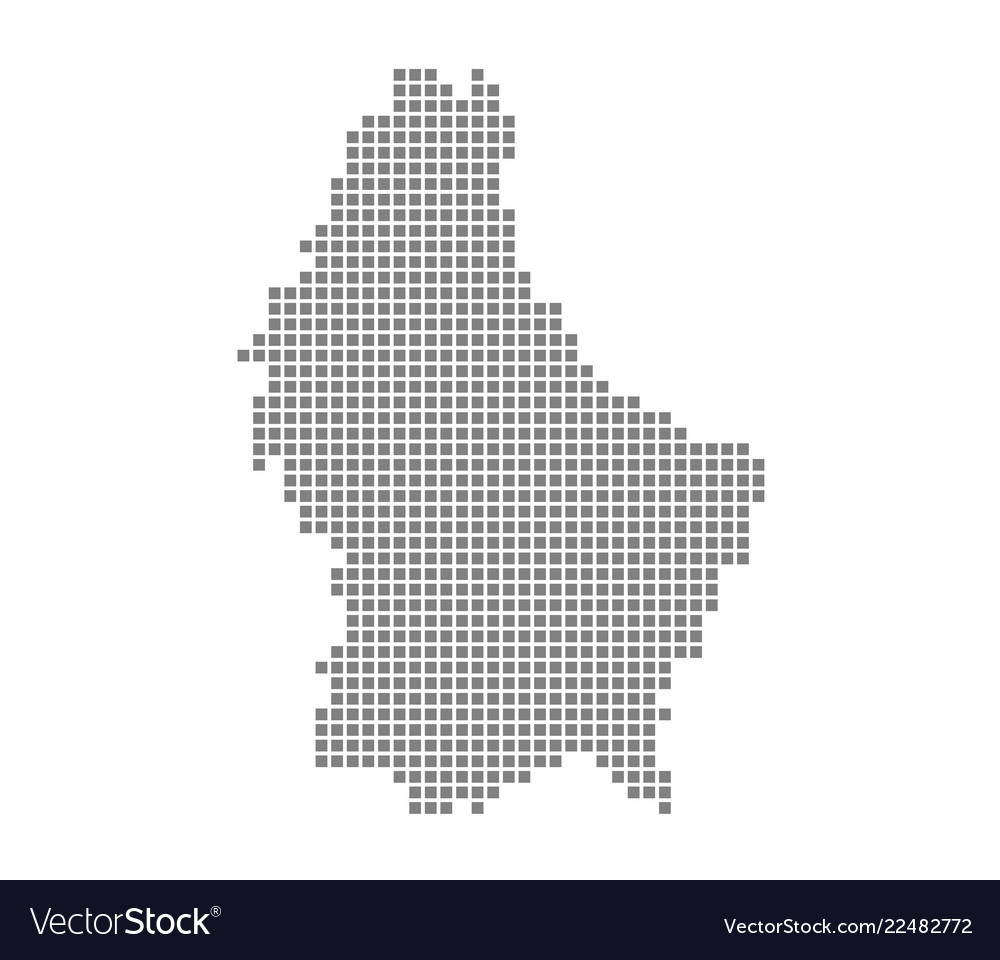 Pixel Map Of Luxembourg Dotted Royalty Free Vector Image