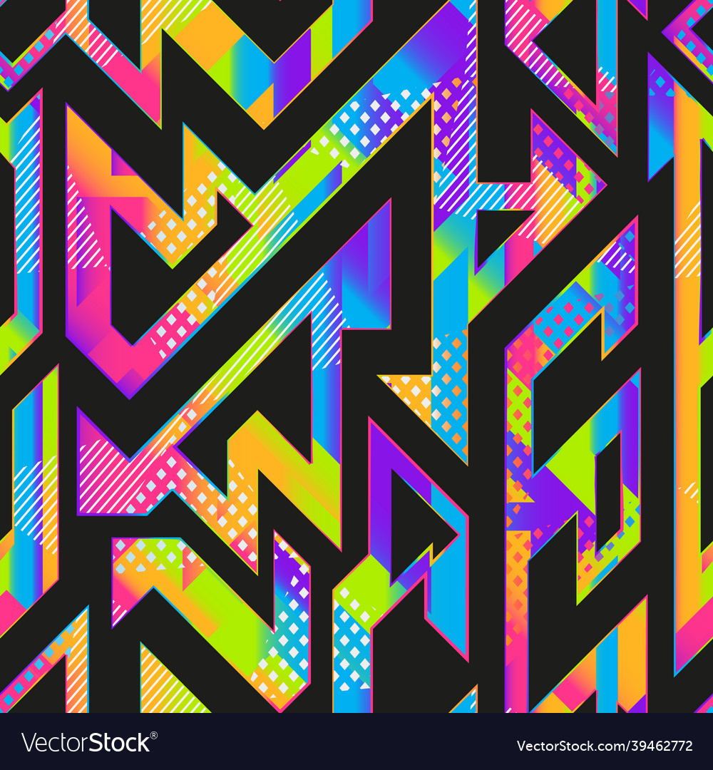 Rainbow color geometric seamless texture vector image Rainbow color geometric seamless texture