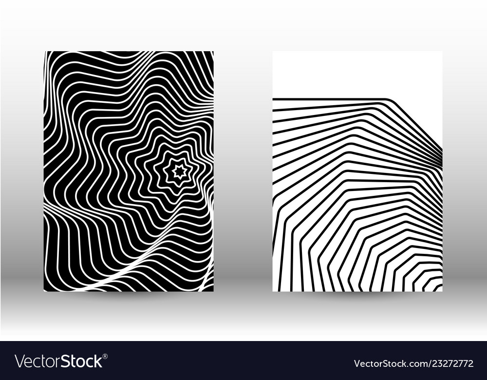 Set of abstract patterns with distorted lines