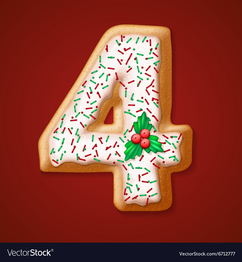 Christmas cookies numbers Royalty Free Vector Image