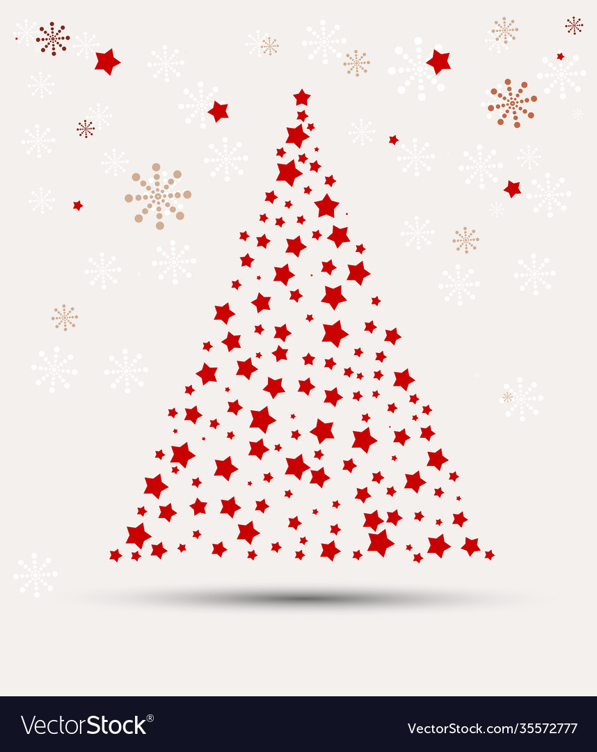 Christmas tree made with stars Royalty Free Vector Image