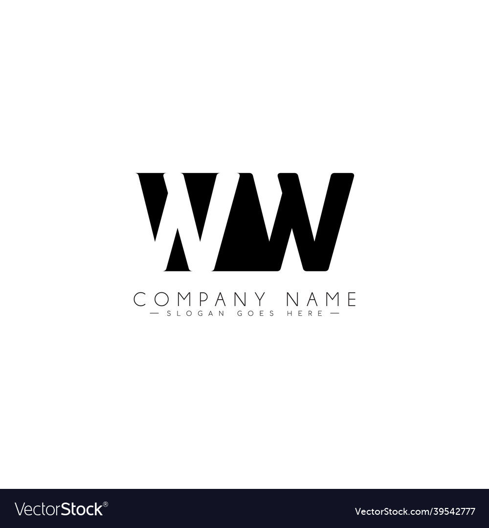 Initial letter ww logo - simple business Vector Image