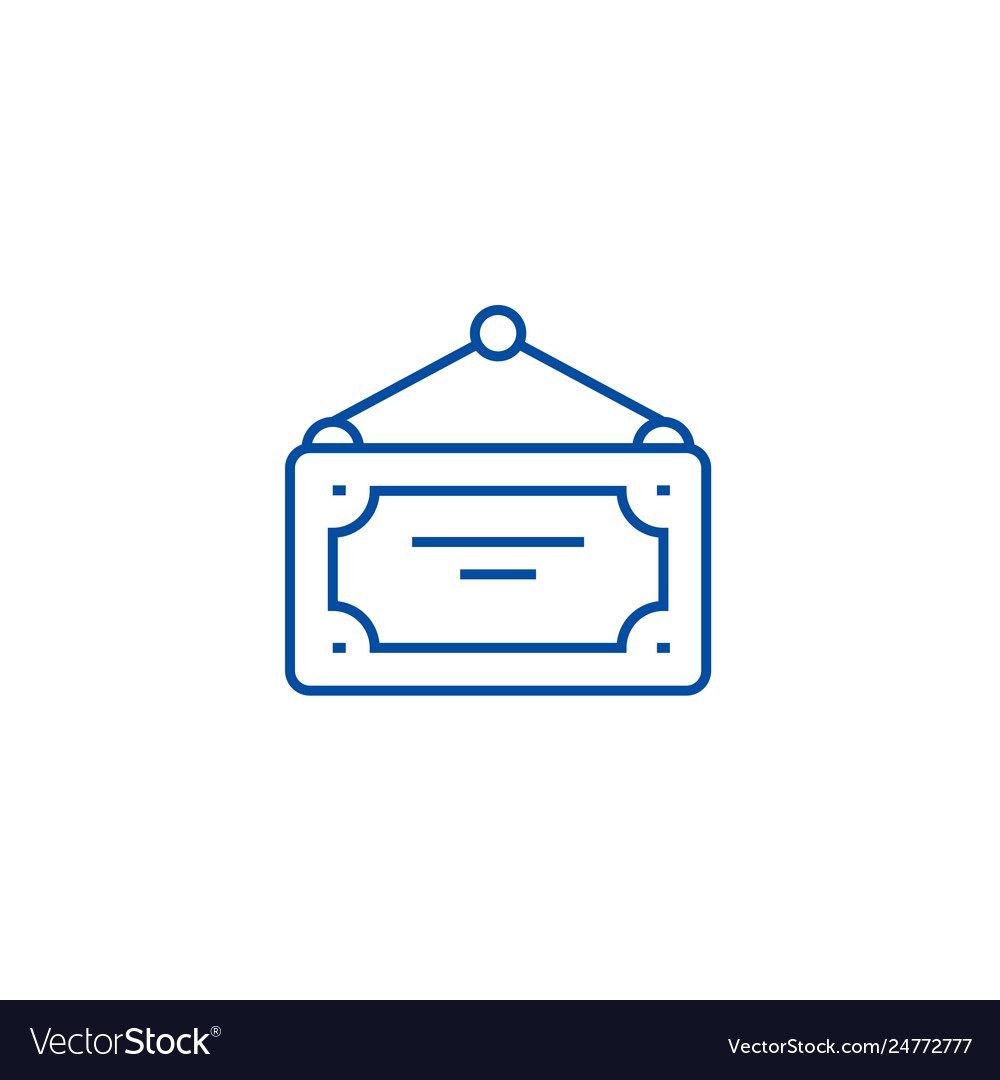 Open label closed line icon concept