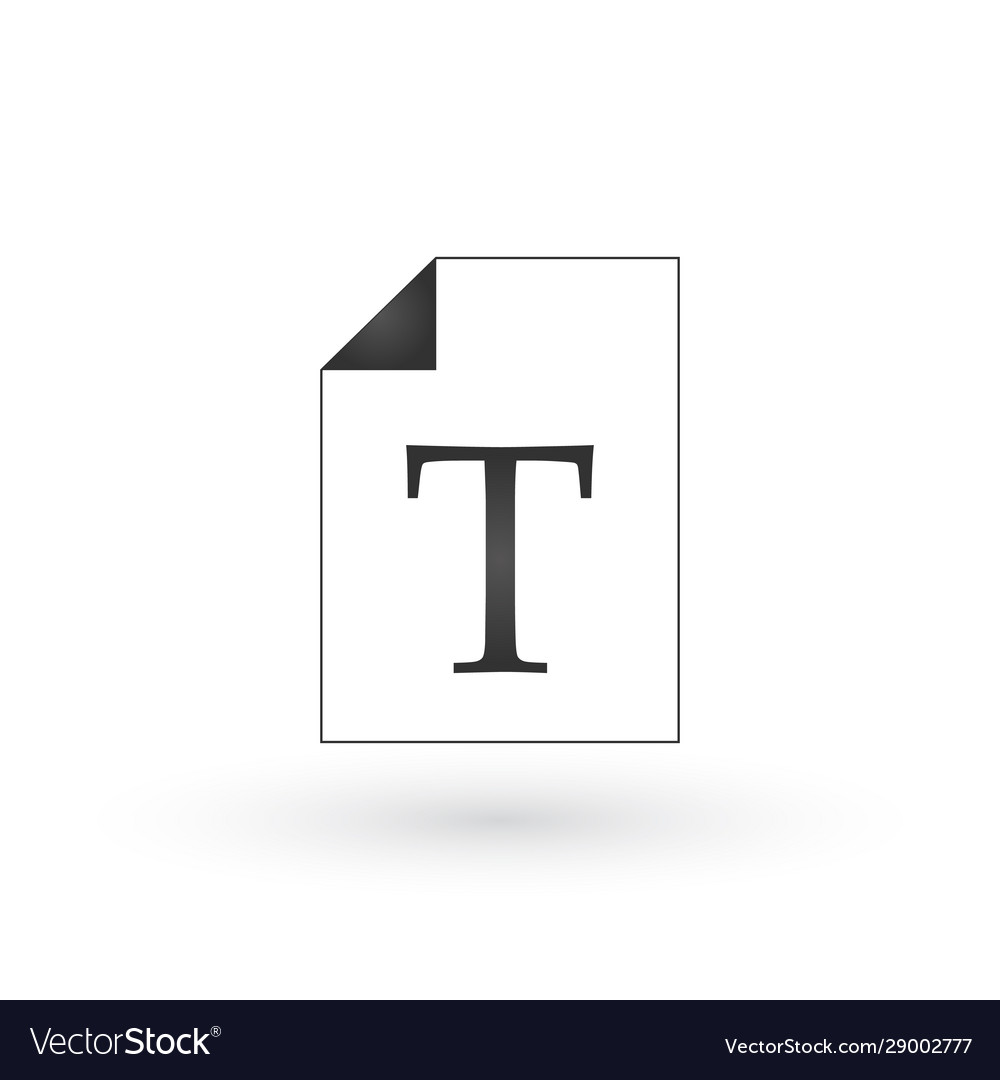 Page with letter t text document icon web