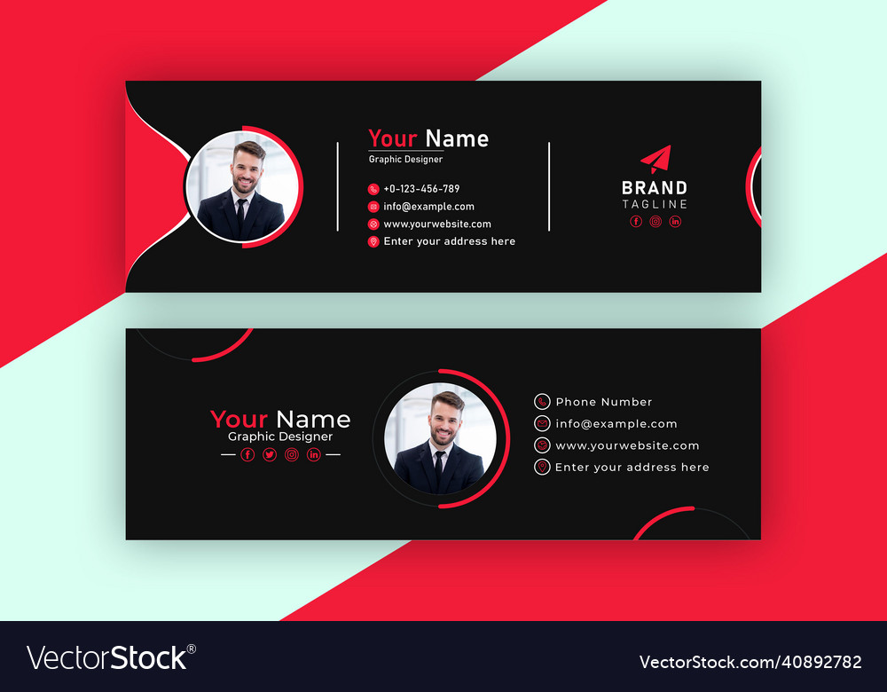 Business email signature templates design Vector Image