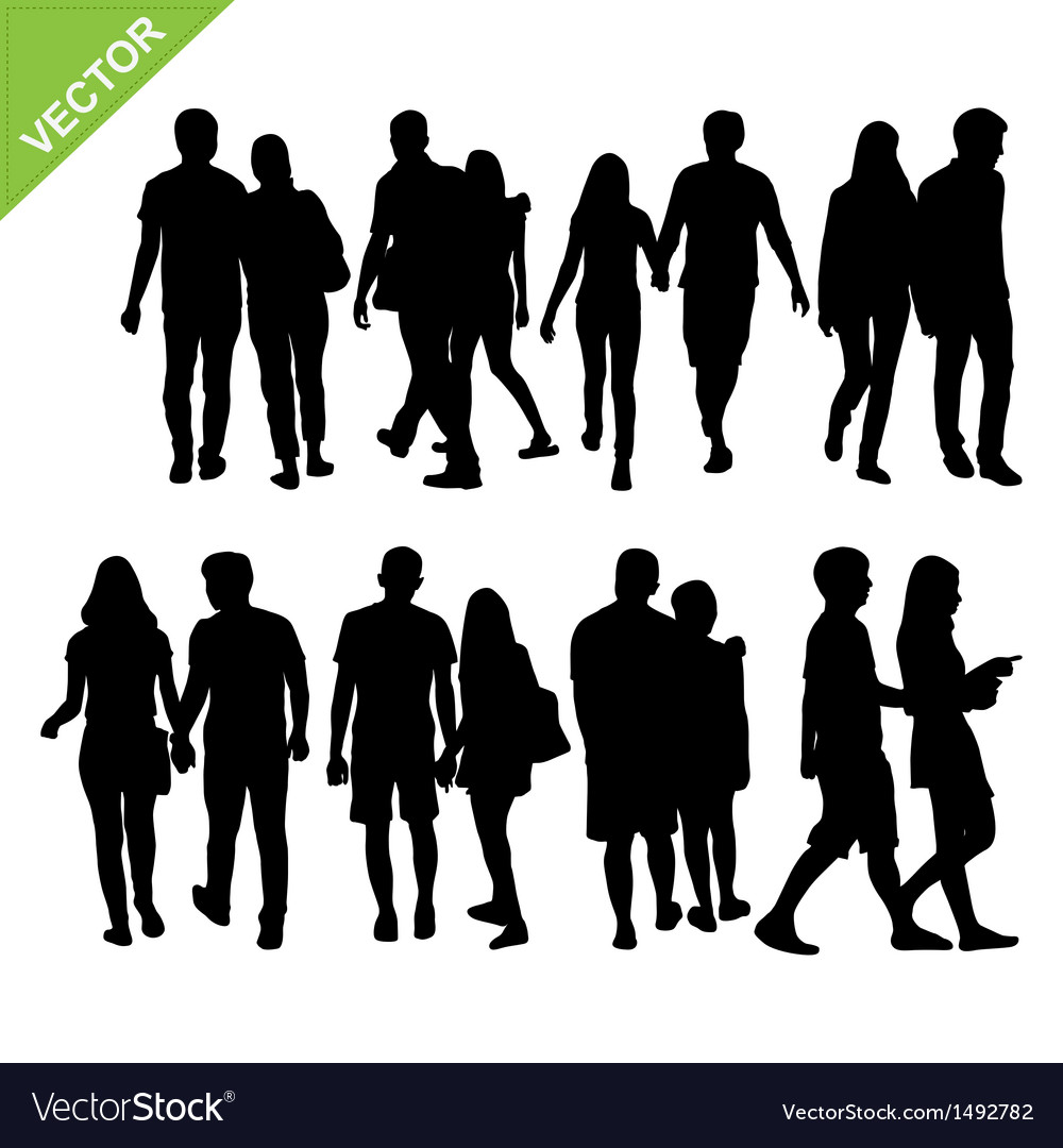 Couples silhouettes Royalty Free Vector Image - VectorStock