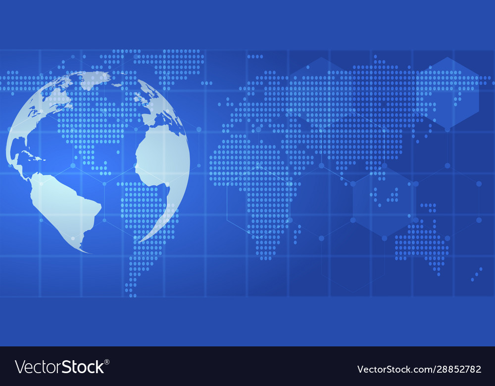 Earth technology background on blue background Vector Image