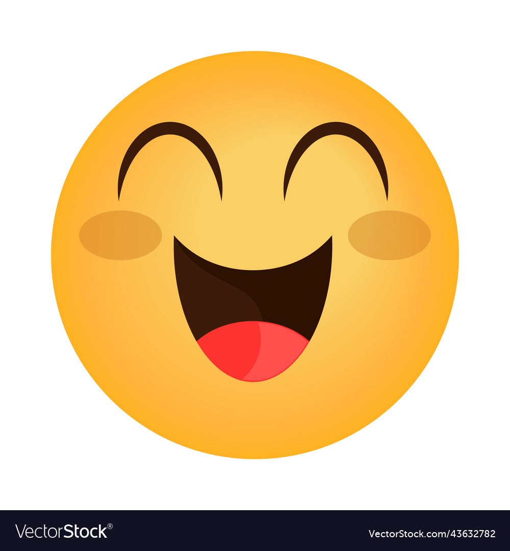 Excited emoji happy Royalty Free Vector Image - VectorStock