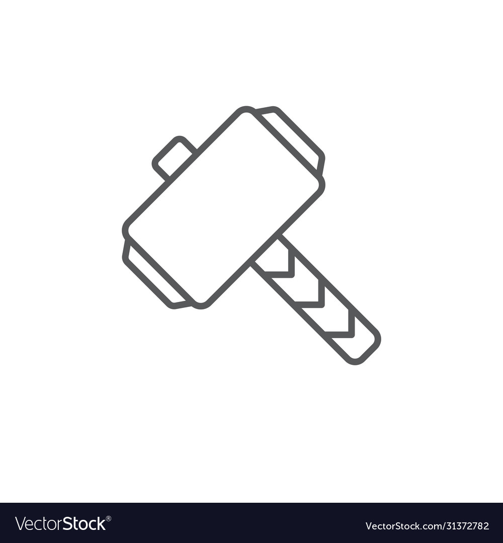 Gaming hammer icon symbol game isolated on white Vector Image