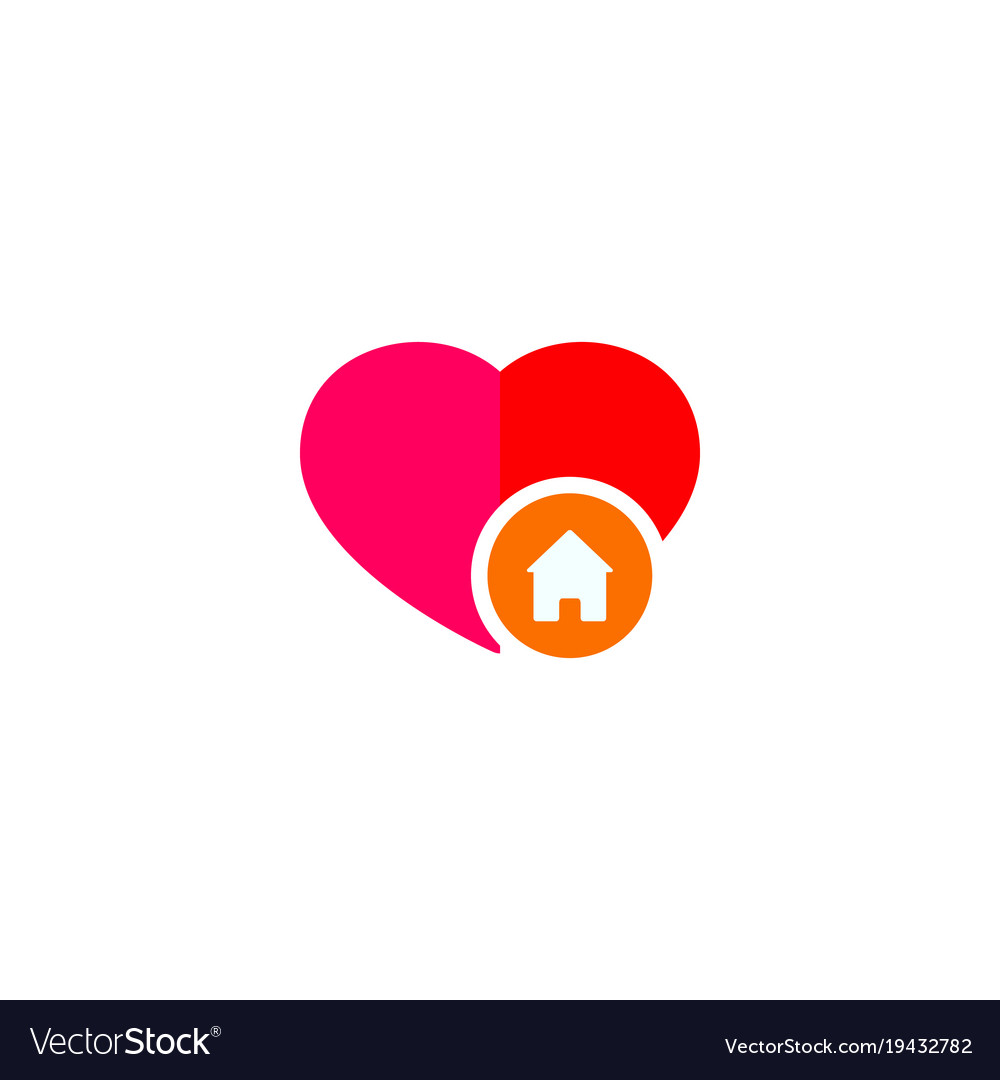 Gentle red heart with house shape inside